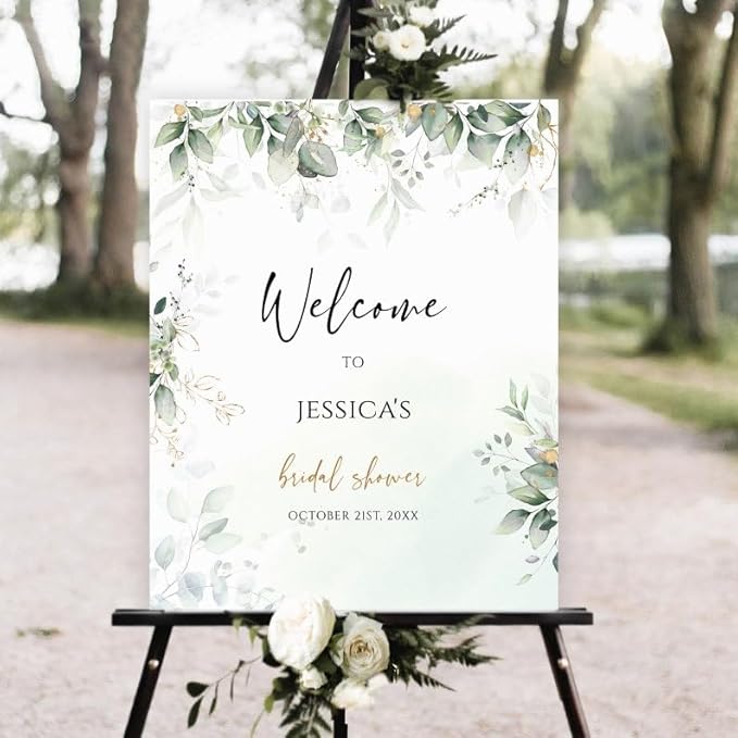 Greenery Bridal Shower Welcome Sign, Bridal Shower Welcome Sign, Bridal Shower Sign, Wedding Welcome Signs, Bridal Shower Signs Welcome, Bridal Shower Signs For Backdrop, Custom Bridal Shower Sign