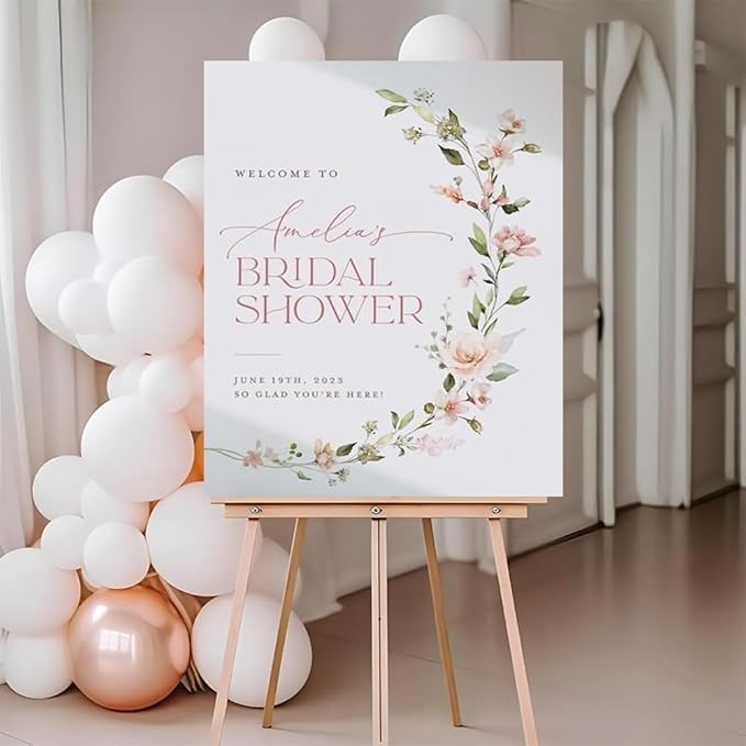 Bridal Shower Welcome Sign Template, Blush Pink Floral Boho Bridal Brunch Sign, Minimalist Welcome Sign Bridal Shower, Bridal Shower Yard Sign, Bridal Shower Sign, Wedding Welcome Signs