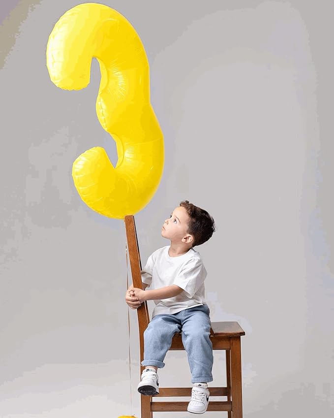 0 Balloon - Macaron Yellow Birthday Number Balloons, 40 Inch Large Foil Balloons for Men Women Boys Girls Macaron Yellow Themed Birthday Decorations