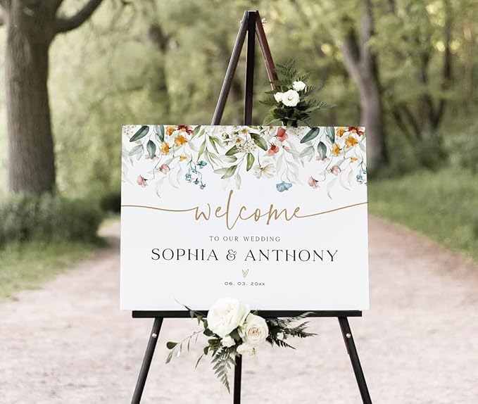 Personalized Wedding Welcome Sign, Welcome To Our Wedding Sign, Wedding Sign Board, Welcome Sign For Wedding, Wedding Yard Sign,Wedding Outdoor Sign #14