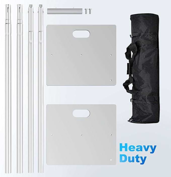 Pipe and Drape Backdrop Stand Kit Backdrop Stand For Parties 10ftx10ft Adjustable Photo Backdrop Stand Heavy Duty Background Stand for Wedding Banquet Decorations Silvery