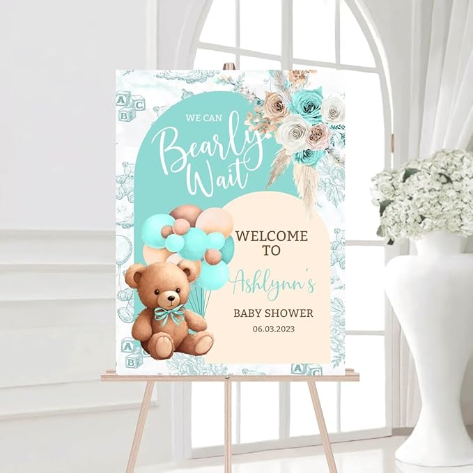 It's a Boy Bear Balloon Baby Shower Sign, Teddy Bear Baby Shower Sign, Baby Shower Welcome Sign, Welcome Sign for Baby Shower, Welcome Baby Shower Sign, Welcome to Baby Shower, Baby Shower Signs