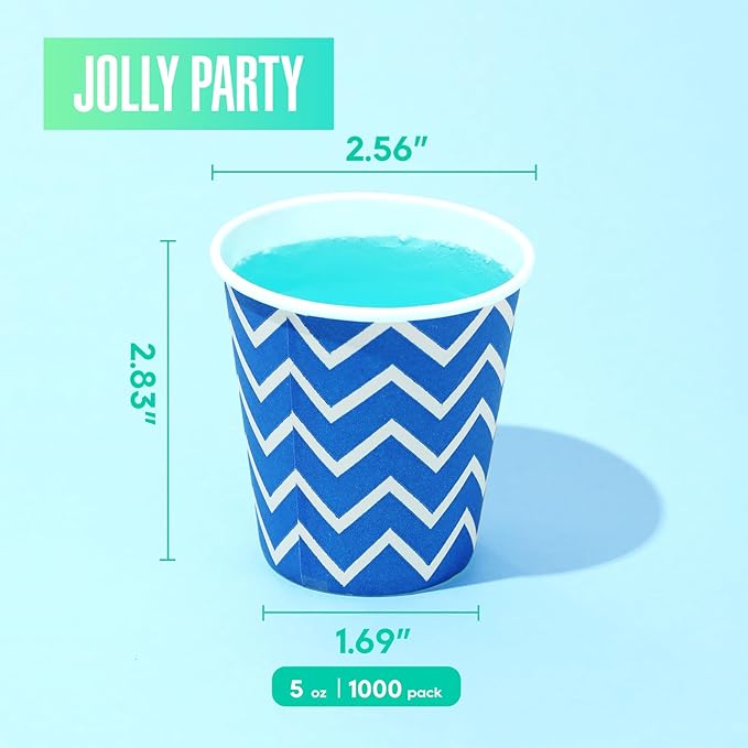 1000 Pack 5oz Paper Cups, Multicolor Paper Disposable Cups, Small Mouthwash Cups, Cold Beverage Drinking Cup for Party, Travel and Event (Strip)