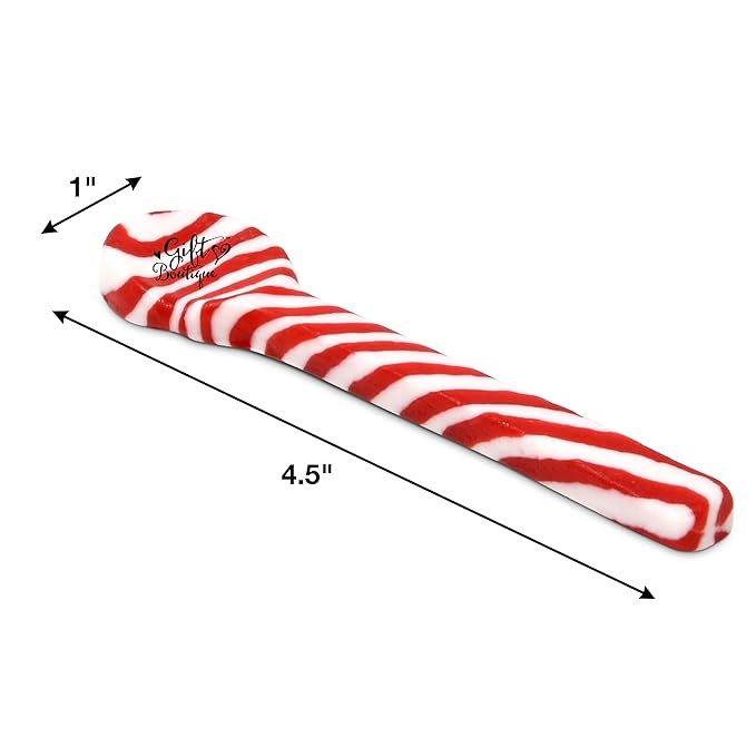 Gift Boutique Christmas Peppermint Candy Cane Spoons 24 Pack Edible Mint Candies Spoon Individually Wrapped for Stirring Beverages Cocoa Tea Coffee Cocktails, Stocking Fillers Holiday Party Favor Gift