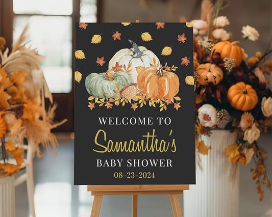 Baby Shower Welcome Sign, Baby Shower Signs, Pumpkin Baby Shower Sign, Floral Baby Shower Sign, Welcome Sign for Baby Shower, Custom Baby Shower Sign, Baby Shower Sign, Baby Shower Yard Sign#TUU16