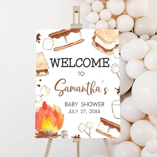 Smore Baby Shower Welcome Sign, Bonfire Camping Baby Shower Welcome Sign, Welcome Sign for Baby Shower, Welcome Baby Shower Sign, Baby Shower Signs, Baby Shower Welcome Sign