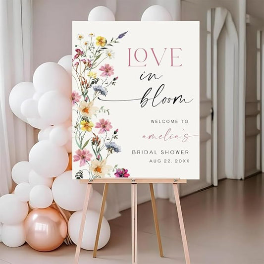 Wildflower Love In Bloom Bridal Shower Welcome Sign, Bloom Wedding Shower Welcome Sign, Bridal Shower Decor