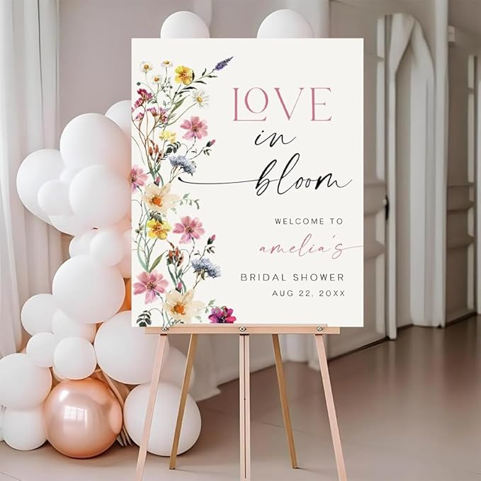Wildflower Love In Bloom Bridal Shower Welcome Sign, Bloom Wedding Shower Welcome Sign, Bridal Shower Decor