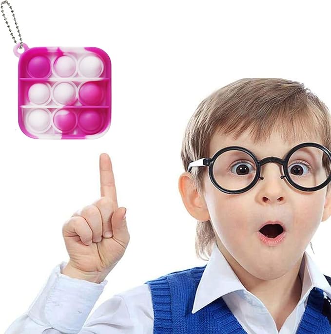 12 Pcs Mini Pop Bubble Fidget Sensory Toys, Pop Toy Bulk for Party Favor, Classroom Student Prizes Easter Basket Goodie Bag Stuffers Christmas Valentine Gift for Kid