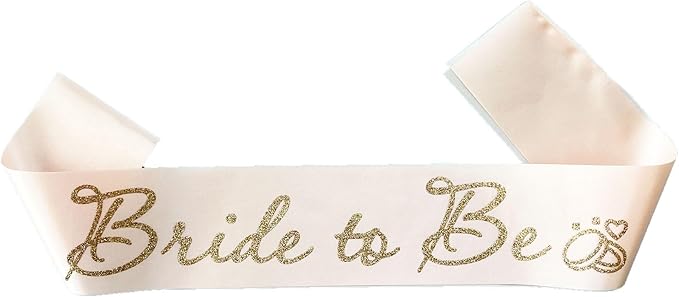 Rose Gold Bride to Be Sash for Bridal Shower Bachelorette Party Wedding Hen Party Decorations Engagement Gifts Favors Miss to Mrs Sash with Glitter Letter Gold