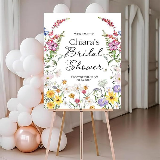 Wildflower Bridal Shower Welcome Sign, Printable Bridal Shower Welcome Sign Colorful Flowers, Bridal Brunch Sign