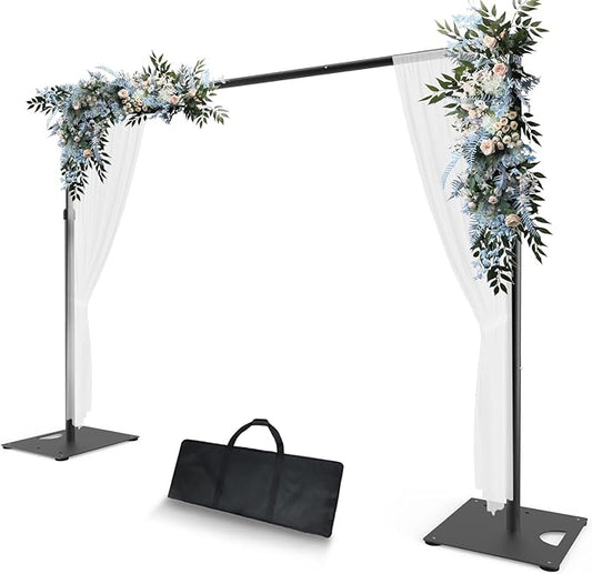 Pipe and Drape Stand Heavy Duty, 10FT x 10FT Backdrop Stand Heavy Duty, Adjustable Pipe and Drape Stand with Carrying Bag, Square Backdrop Stand for Party, Wedding Party Booth, Telescopic uprights