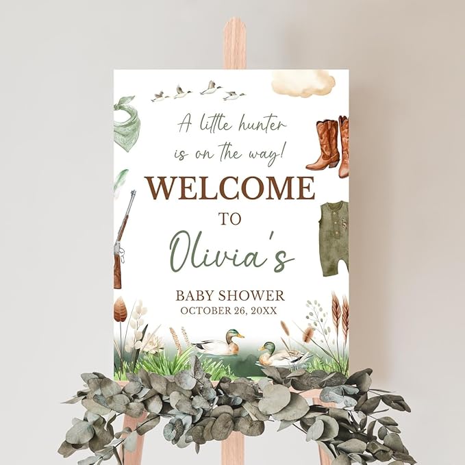 Duck Hunting Baby Shower Welcome Sign, Mallard Duck Baby Shower Sign, Baby Shower Sign, Custom Baby Shower Sign, Baby Shower Welcome Sign, Welcome Sign for Baby Shower, Welcome Baby Shower Sign