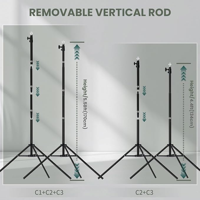 10x7 ft Backdrop Stand, Adjustable Photo Studio Background Stand Support Kit, Banner Stand for Parties Wedding Photography Decoration with Carrying Bag