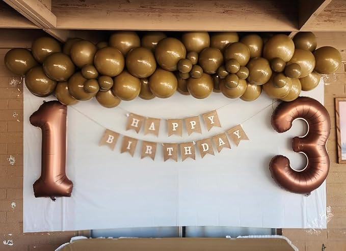 1 Balloon Number 40 Inch Jumbo Mylar Foil Balloons for Girl Boy Men Women, Coffee Brown One Giant Balloons for 1st 1 11 21 Birthday Decorations Baby Shower Photo Shoot