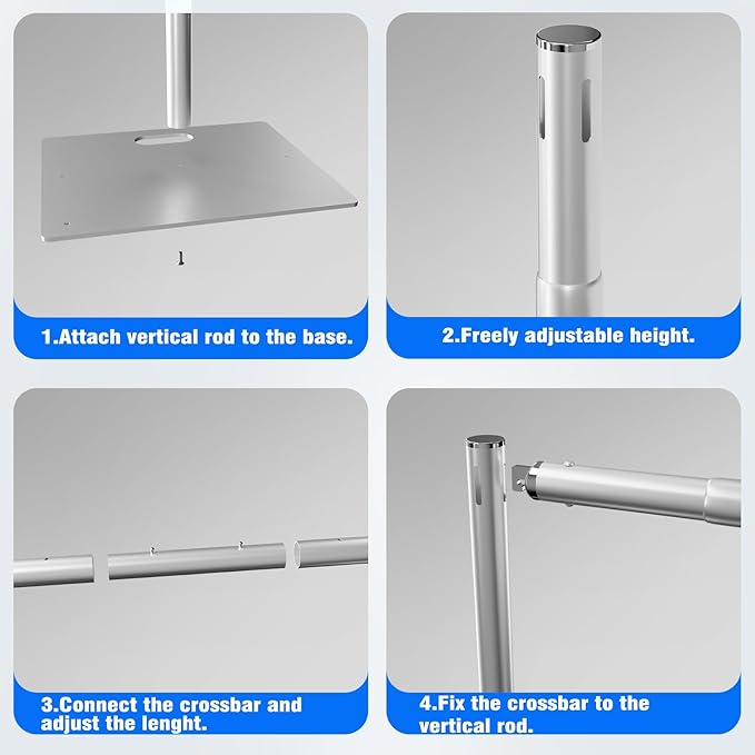 Pipe and Drape Backdrop Stand Kit Backdrop Stand For Parties 10ftx10ft Adjustable Photo Backdrop Stand Heavy Duty Background Stand for Wedding Banquet Decorations Silvery