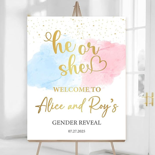 Boy Or Girl Yard Sign Gender Reveal, Bear Gender Reveal Sign, Gender Welcome Sign, Balloon Backdrop Sign, Neutral Gender Reveal Decorations, Glitter Star Gender Reveal Party