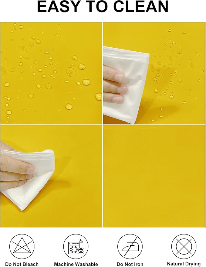 Fokitut 2 Pack Waterproof Square Tablecloth, 70x70 Inch, Stain Resistant and Wrinkle Polyester Table Cloth, Fabric Table Cover for Kitchen Dining, Wedding, Party, Holiday Dinner-Yellow