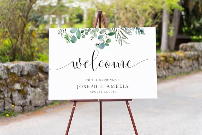 Personalized Wedding Welcome Sign, Welcome To Our Wedding Sign, Wedding Sign Board, Welcome Sign For Wedding, Wedding Yard Sign,Wedding Outdoor Sign #7