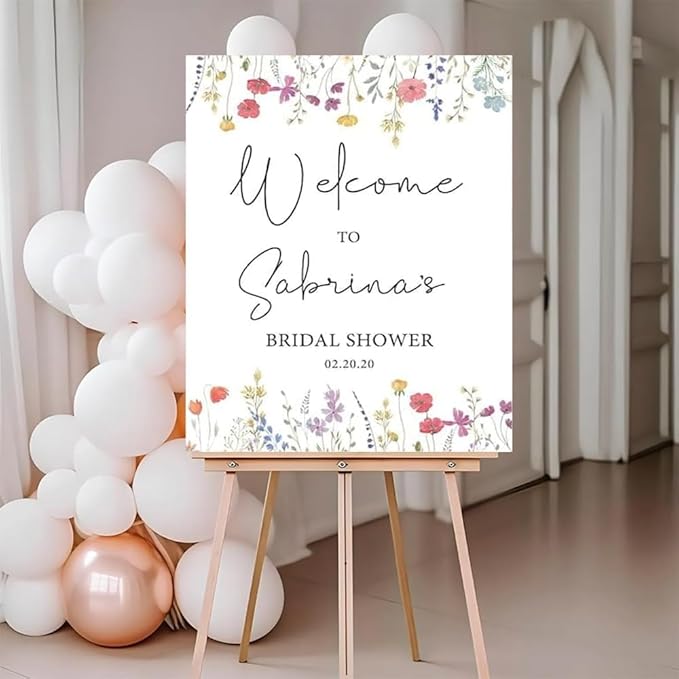 Wildflower Welcome To Bridal Shower Sign, Custom Bridal Shower Sign, Bridal Shower Decorations, Wedding Welcome Signs