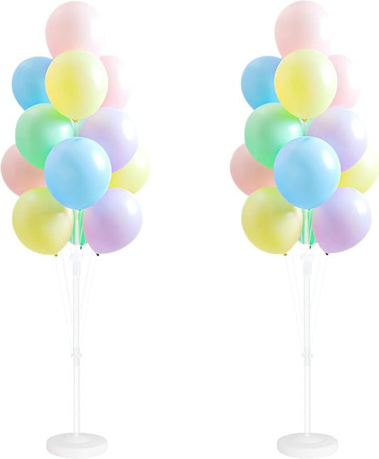 Balloon Column Kit Set of 2 With Balloons Included - Balloon Tower with Stand, Base, and Pole,Backdrop Decoration for Wedding, Baby Shower, Birthday Party, or Bachelorette Parties (Macaron)
