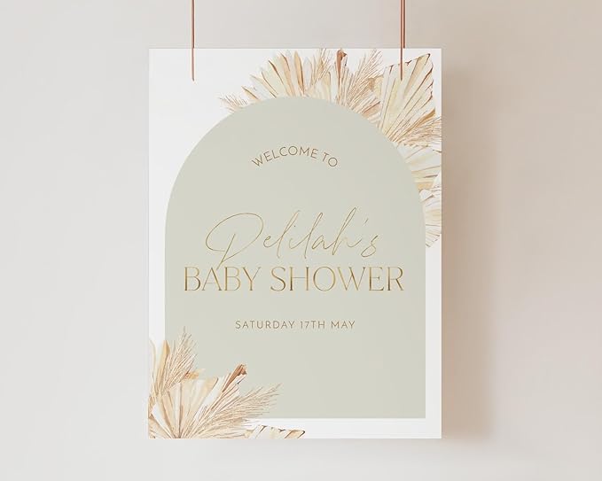 Sage Boho Welcome Sign, Boho Baby Shower Welcome Sign, Boho Palms Baby Shower Welcome Sign, Baby Shower Arch Sign Green Gold, Baby Shower Signs, Baby Shower Welcome Sign, Baby Shower Welcome Sign Personalized, Welcome Sign for Baby Shower