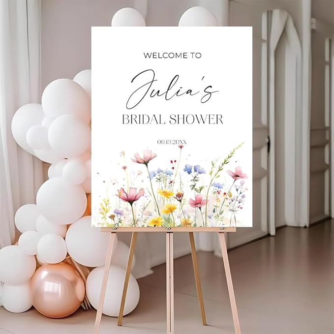 Wildflower Bridal Shower Welcome Sign, Bridal Shower Decor, Bridal Brunch Sign
