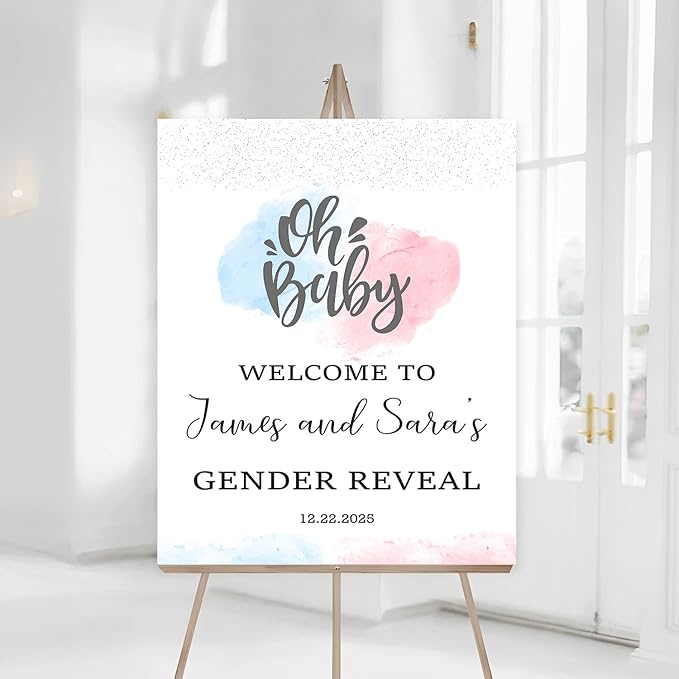 Welcome Gender Reveal Signs, Baby Sign Decoration, White Gender Reveal Decorations, Sign Decorations For Boys Or Girls, Boy Or Girl Yard Sign, Front Door Gender Reveal Signs