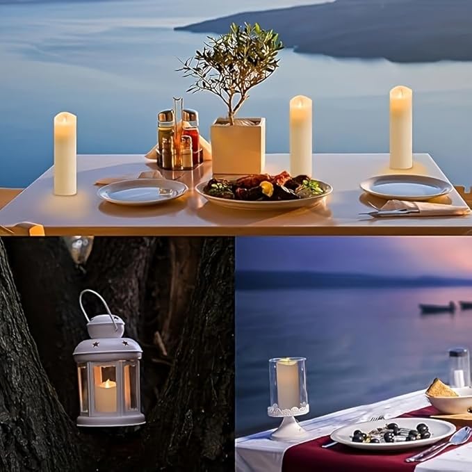 24pack Flickering Flameless Candle with Remote (D2.2 X H4 ”5” 6” inch), 24-Hour Cycling Waterproof Fake LED Lights for home décor, Table Decorations, Wedding, Anniversary, Halloween, Christmas