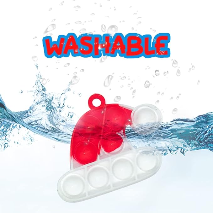 48Pcs Christmas Mini Pop Keychain Fidget Toys, Christmas Day Gifts for Kids Mini Pop Bubble Christmas ,Party Favors Silicone Fidget Keychain Relieve Anxiety Stress Fidget Toy