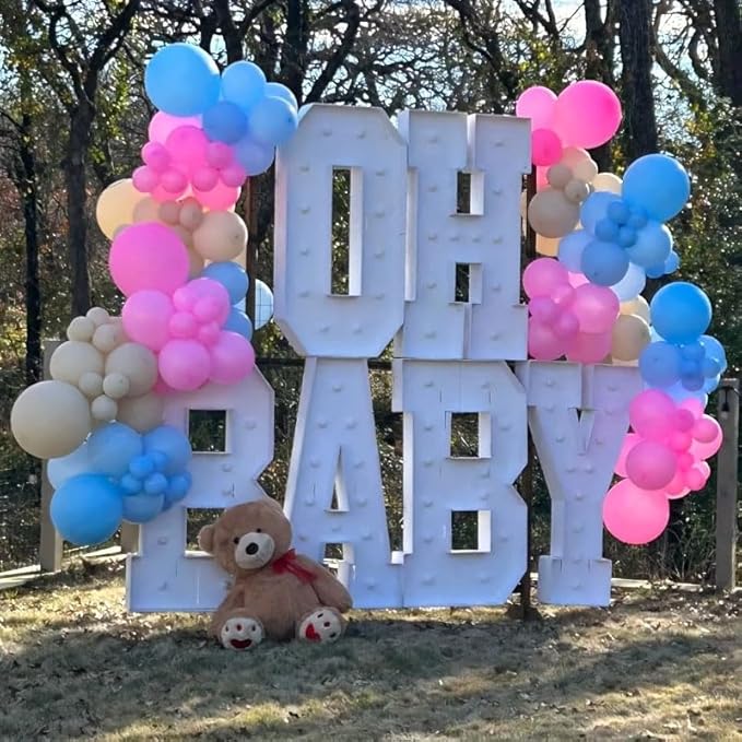 6 Sets, OHBABY Letter Light, 4FT, Suitable for Baby Party, Baby Shower, Birthday and Other Multi Scene Applications, with Light Strings, Christmas, Halloween Decorations