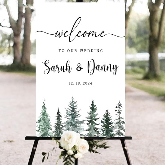 Personalized Christmas Wedding Welcome Sign, Holiday Welcome Sign, Tis the Season to be Married Sign, Winter Wedding Sign, Winter Wedding Decor, Custom Christmas Wedding Sign #18