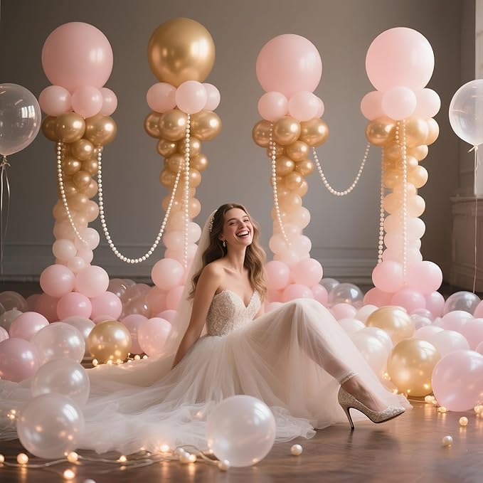 Balloon Stand Set of 4, Reusable Metal Balloon Column Stand Kits, 7FT Adjustable Telescopin for Floor, Balloon Tower for Graduation, Birthday, Kids' Party, Party Decorations