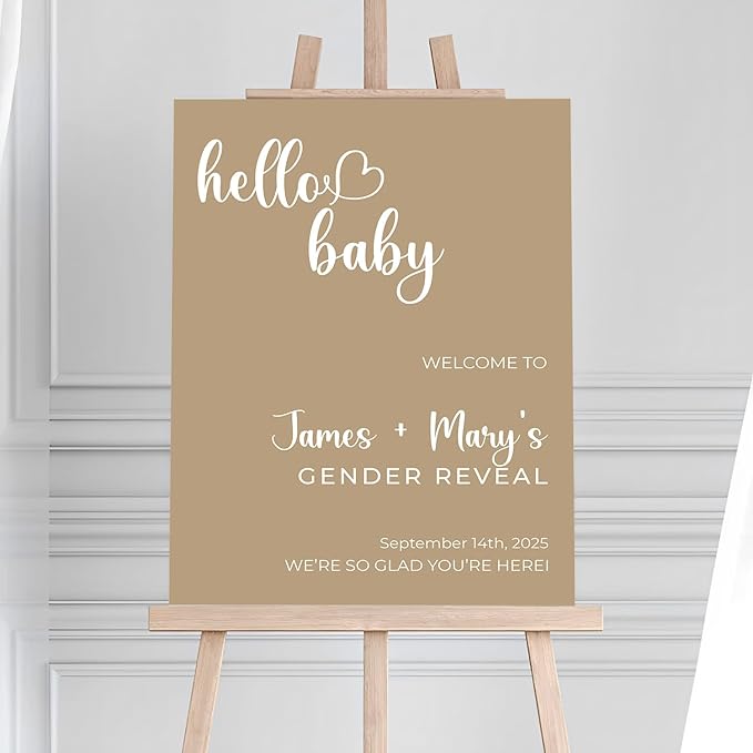 Baby Boy Welcome Sign, Gender Reveal Sign For Yard, Boy Or Girl Background Sign, Baby Sign Decoration, Brown Theme Gender Reveal, Cutie Gender Reveal Decorations