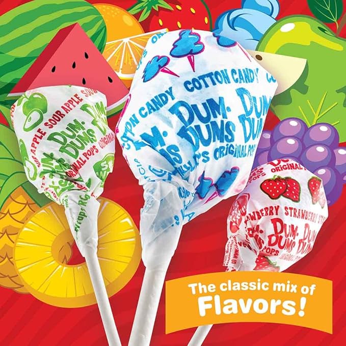 Dum Dums Original Mix 400 ct. Bag - All-Time Classic Flavors, Assorted Suckers in Bulk Candy Bag - Individually Wrapped Lollipops for Any Occasion