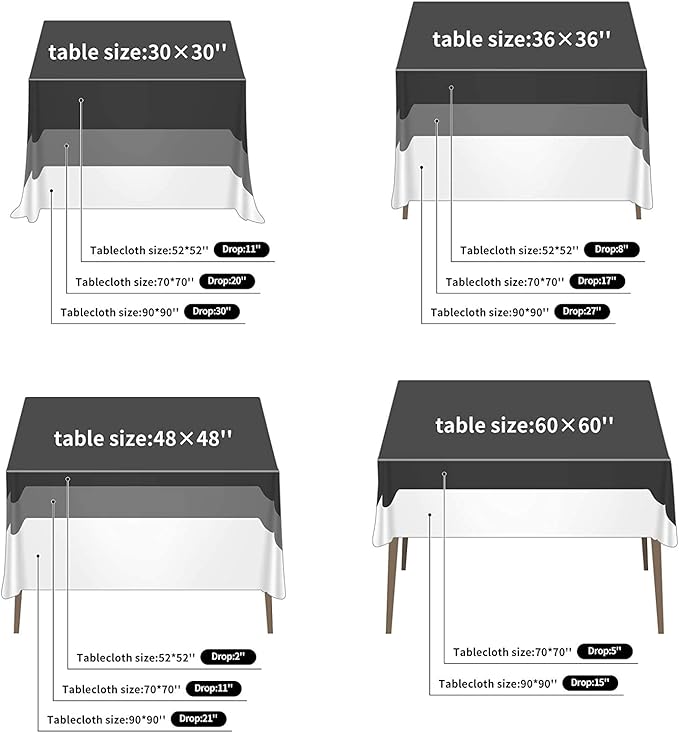 Fokitut 2 Pack Waterproof Square Tablecloth, 90x90 Inch, Stain Resistant and Wrinkle Polyester Table Cloth, Fabric Table Cover for Kitchen Dining, Wedding, Party, Holiday Dinner-Gold