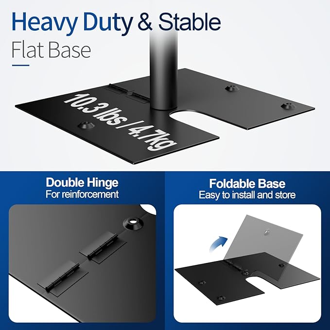 Pipe and Drape Backdrop Stand, 10x10ft Heavy Duty Adjustable Background Frame with Metal Base, Back Drop Holder for Parties Photography Wedding Photoshoot Decoration - Black