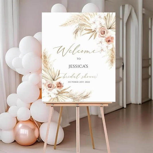 Boho Floral Bridal Shower Welcome Sign, Boho Bridal Shower Welcome Poster, Pampas Grass Bridal Shower Welcome Sign, Bridal Shower Yard Sign, Bridal Shower Sign, Wedding Welcome Signs