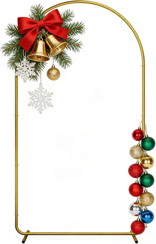 7.2FT Metal Wedding Arch Backdrop Stand Gold Arched Background Stand Balloon Arch Stand for Wedding Ceremony Baby Shower Party Birthday Anniversary Graduation Garden Decoration