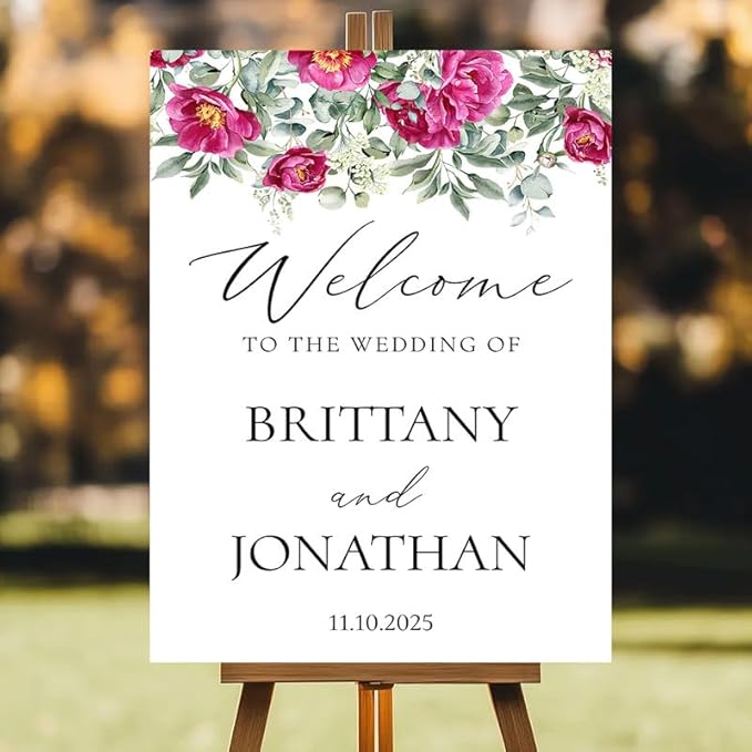 Personalized Wedding Welcome Sign for Ceremony and Reception, Custom Rustic Welcome To Our Wedding Sign, Outdoor Wedding Yard Signs Decorations, Customized Sign With Name For Bride and Groom #6