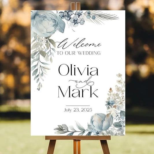 Personalized Wedding Welcome Sign for Ceremony and Reception, Custom Rustic Welcome To Our Wedding Sign, Outdoor Wedding Yard Signs Decorations, Customized Sign With Name For Bride and Groom #8