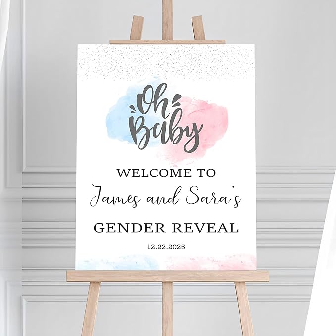 Welcome Gender Reveal Signs, Baby Sign Decoration, White Gender Reveal Decorations, Sign Decorations For Boys Or Girls, Boy Or Girl Yard Sign, Front Door Gender Reveal Signs