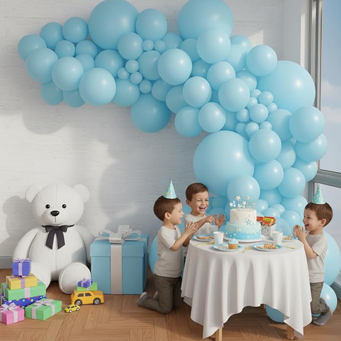 Balloon Garland Arch Kit – 146 Pcs Light Blue Balloons for Baby Shower, Birthday, Gender Reveal, Wedding Party – DIY Kit by Vellax™