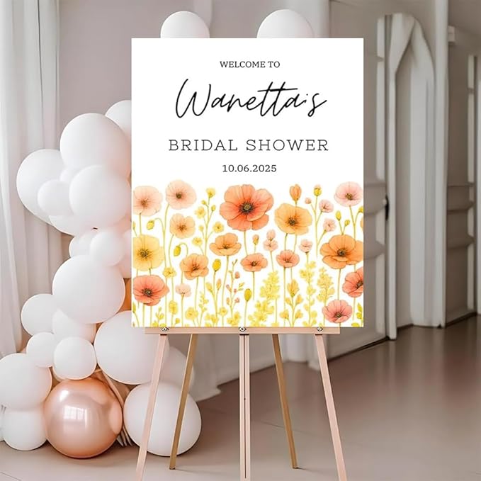 Wildflower Welcome Sign Bridal Shower, Bridal Shower Decorations, Bridal Shower Signs