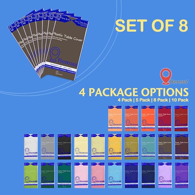 8-Pack Brown Disposable Plastic Tablecloths Round 84 Inch Diameter - Heavy Duty Waterproof Party Table Covers for Weddings, Banquets & Events