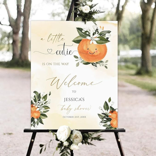 Clementine Baby Shower Welcome Sign, Little Cutie Baby Shower Welcome Sign, Welcome Sign for Baby Shower, Personalized Baby Shower Sign, Baby Shower Signs, Baby Shower Welcome Sign