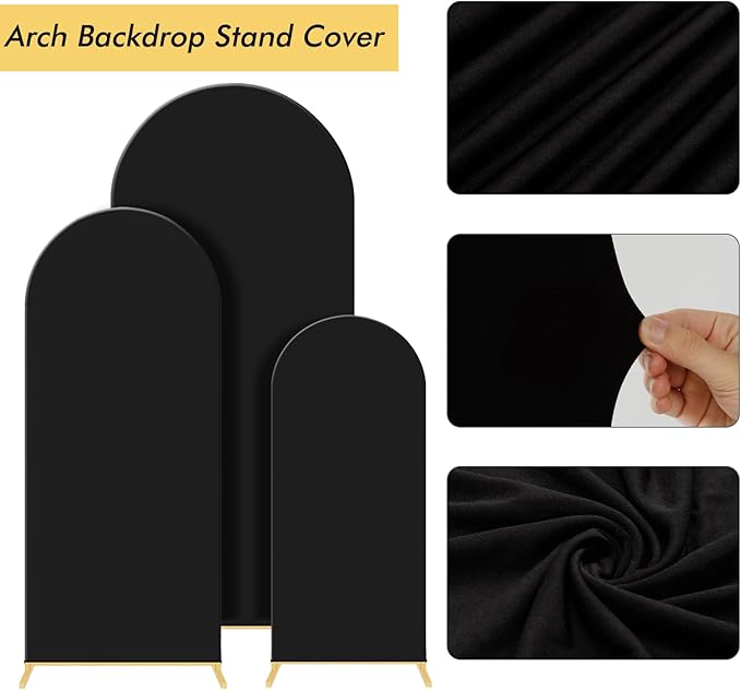 Wedding Arch Backdrop Stand Set of 3, (4, 5, 6) Metal Arch Backdrop Stand with Wedding Arch Cover, Wedding Balloon Arch Backdrop Stand for Birthday, Baby Shower, Anniversary