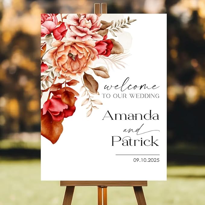 Personalized Wedding Welcome Sign for Ceremony and Reception, Custom Rustic Welcome To Our Wedding Sign, Outdoor Wedding Yard Signs Decorations, Customized Sign With Name For Bride and Groom #11