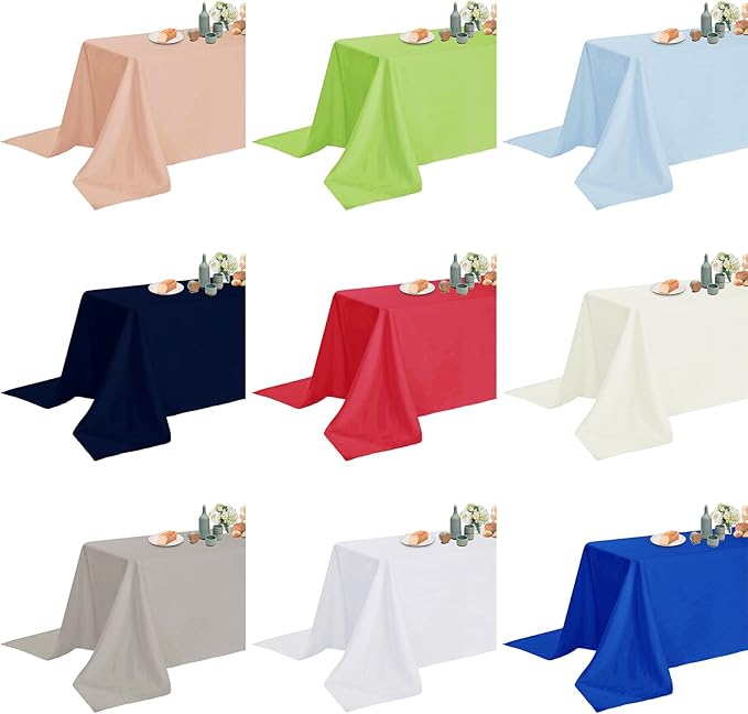 Fokitut 2 Pack Waterproof Rectangle Tablecloth, 90x132 Inch, Stain Resistant and Wrinkle Polyester Table Cloth, Fabric Table Cover for Kitchen Dining, Wedding, Party, Holiday Dinner-Orange