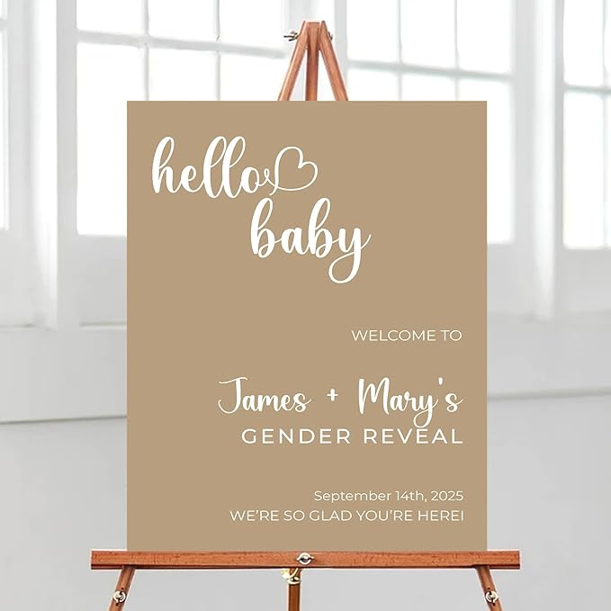 Baby Boy Welcome Sign, Gender Reveal Sign For Yard, Boy Or Girl Background Sign, Baby Sign Decoration, Brown Theme Gender Reveal, Cutie Gender Reveal Decorations